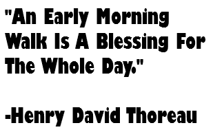 "An Early Morning Walk Is A Blessing For The Whole Day." -Henry David Thoreau