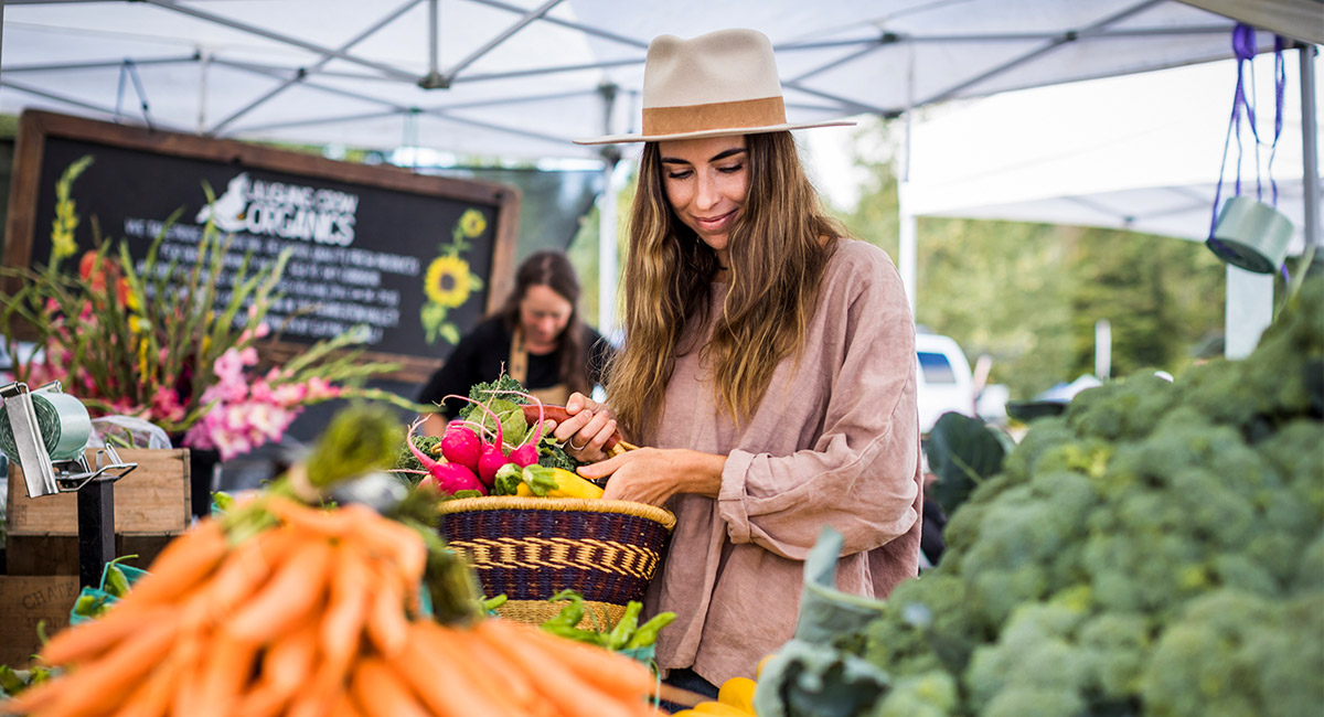 A picture containing person, outdoor, marketplace, vegetable

Description automatically generated