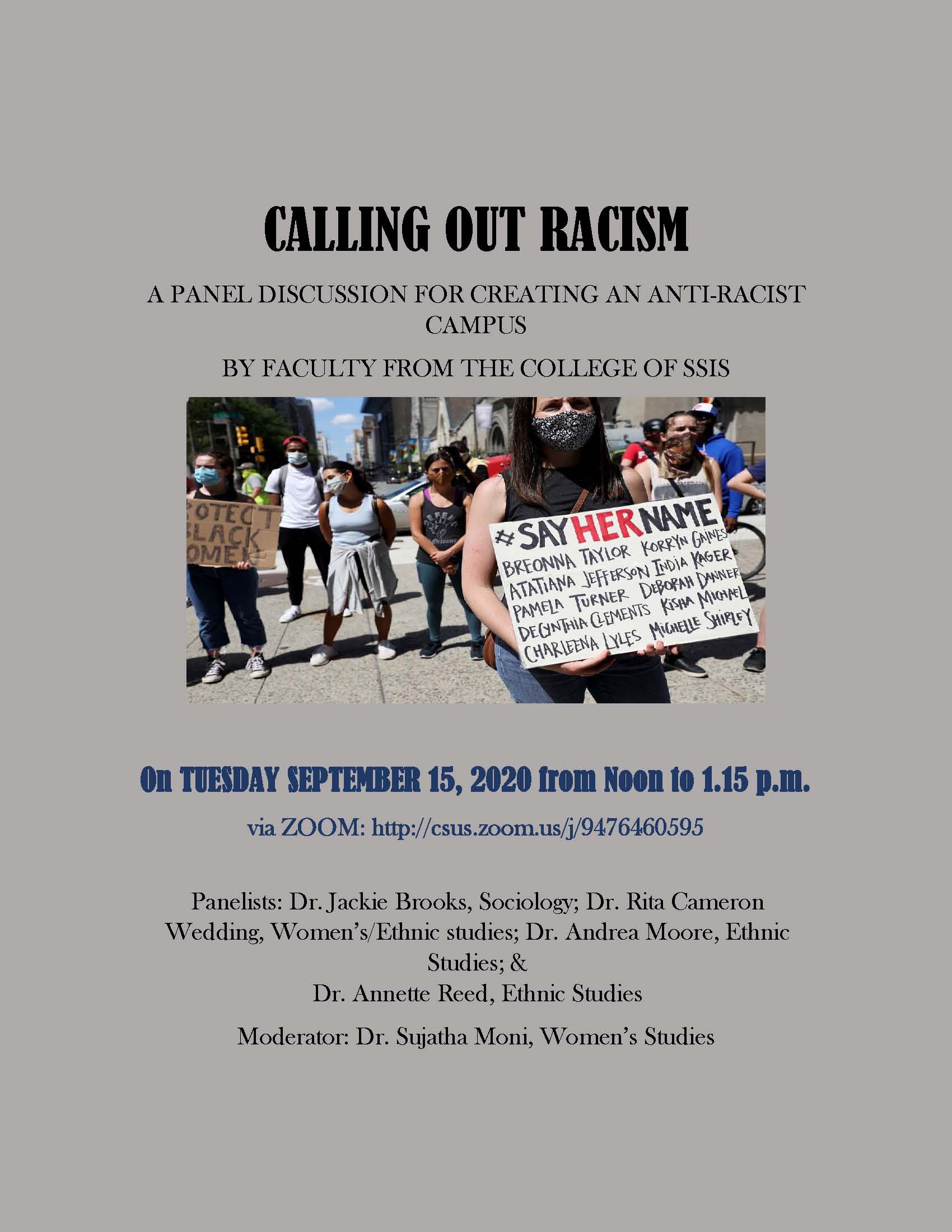 Calling Out Racism flyer