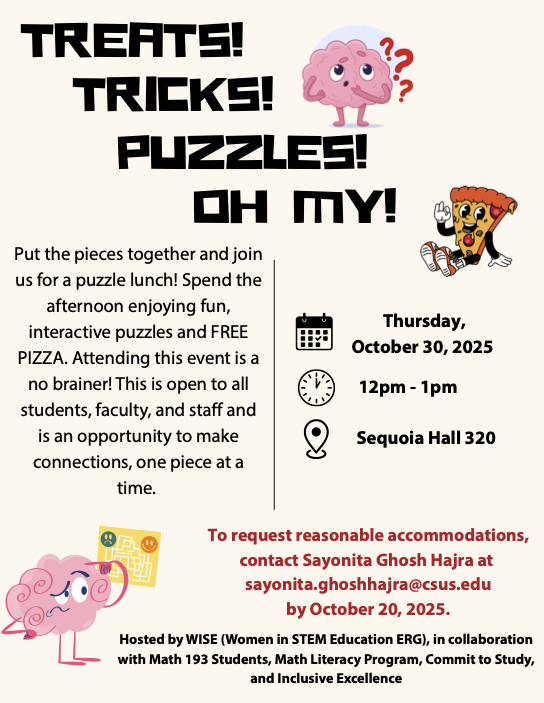 Treats! Tricks! Puzzles! Oh My! flyer