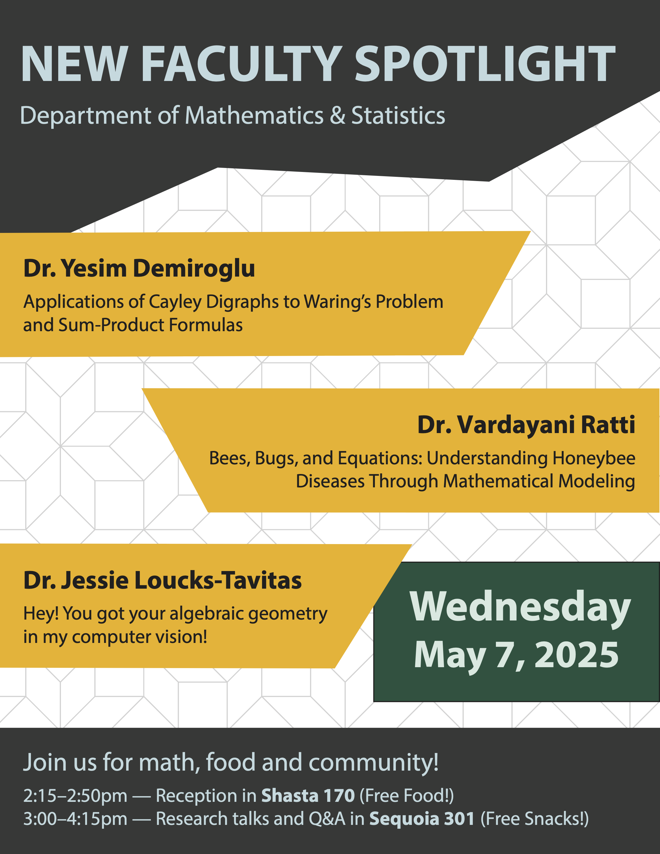 New Faculty Spotlight colloquium flyer