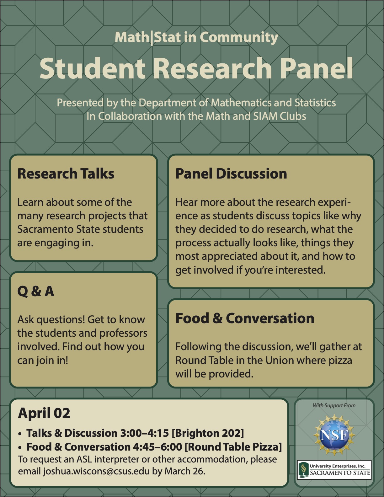Student Research Panel flyer