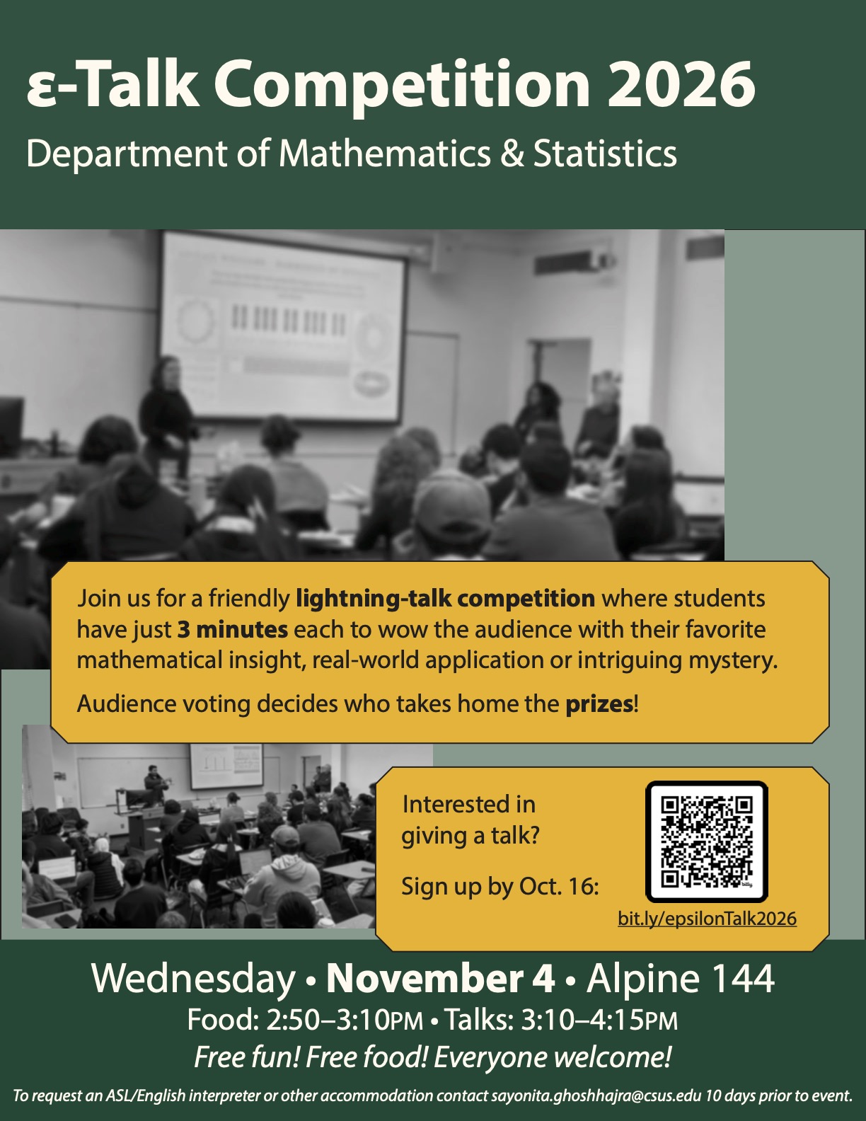 Epsilon Talk Competition flyer